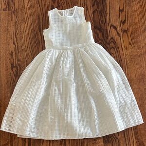David's Bridal White Textured Kids Dress